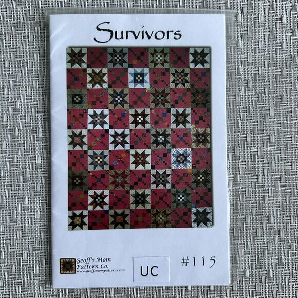 Survivors Quilt Pattern Star Quilt Geoff's Mom Pattern Co. 115 70" x 90" NEW - Picture 1 of 2